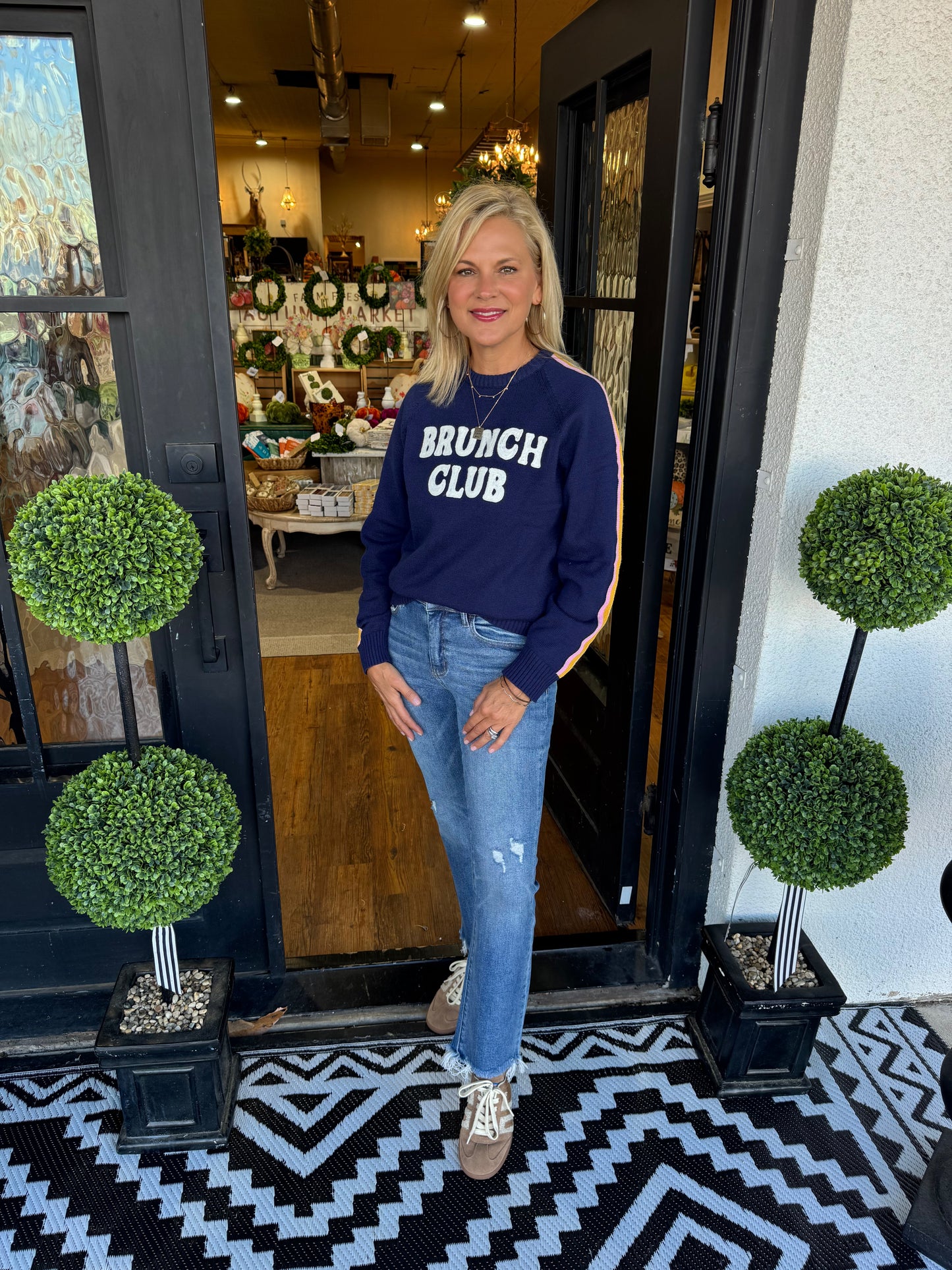 Brunch Club Sweater - Navy