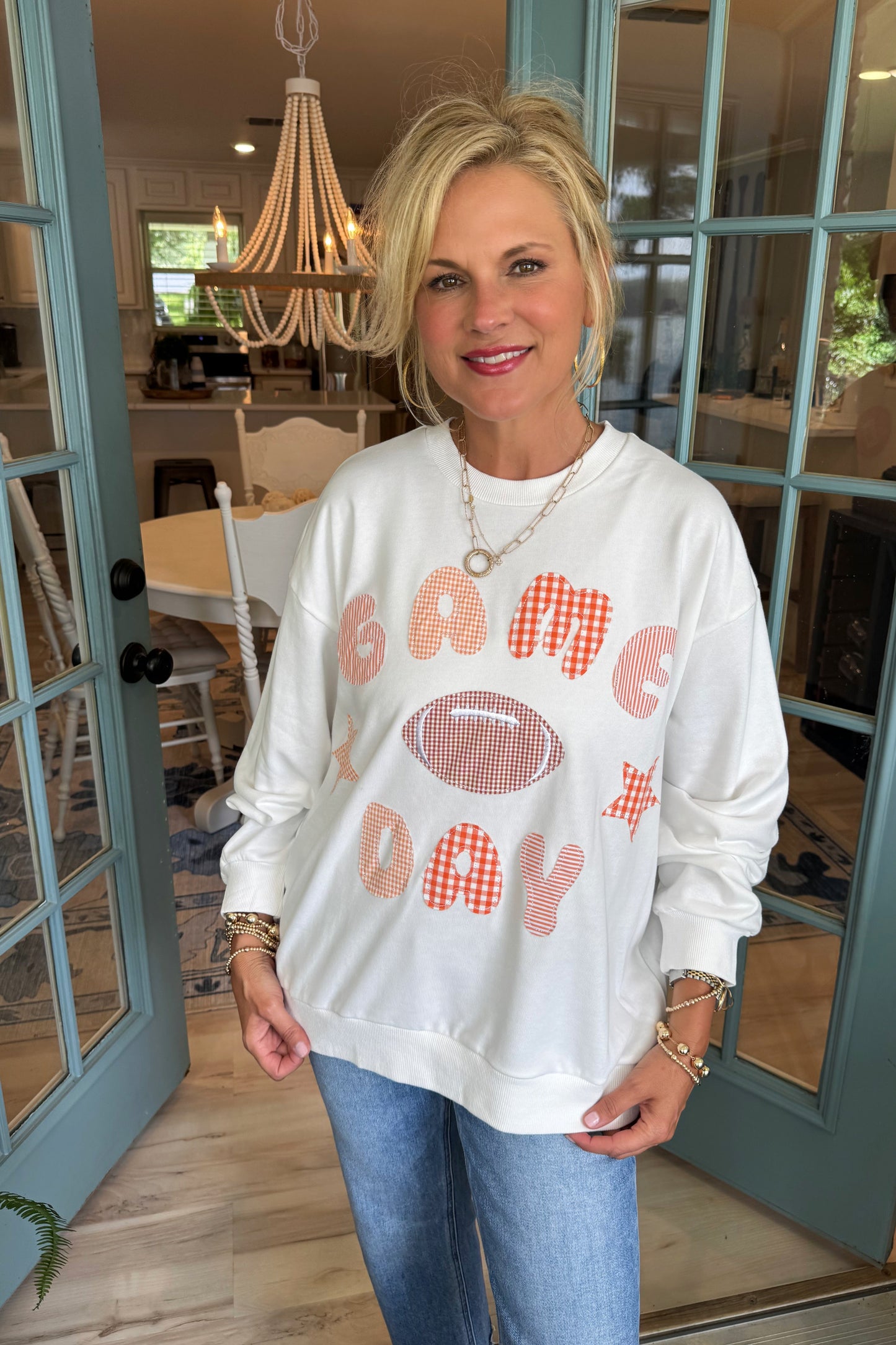 Stacey Crewneck Top - White