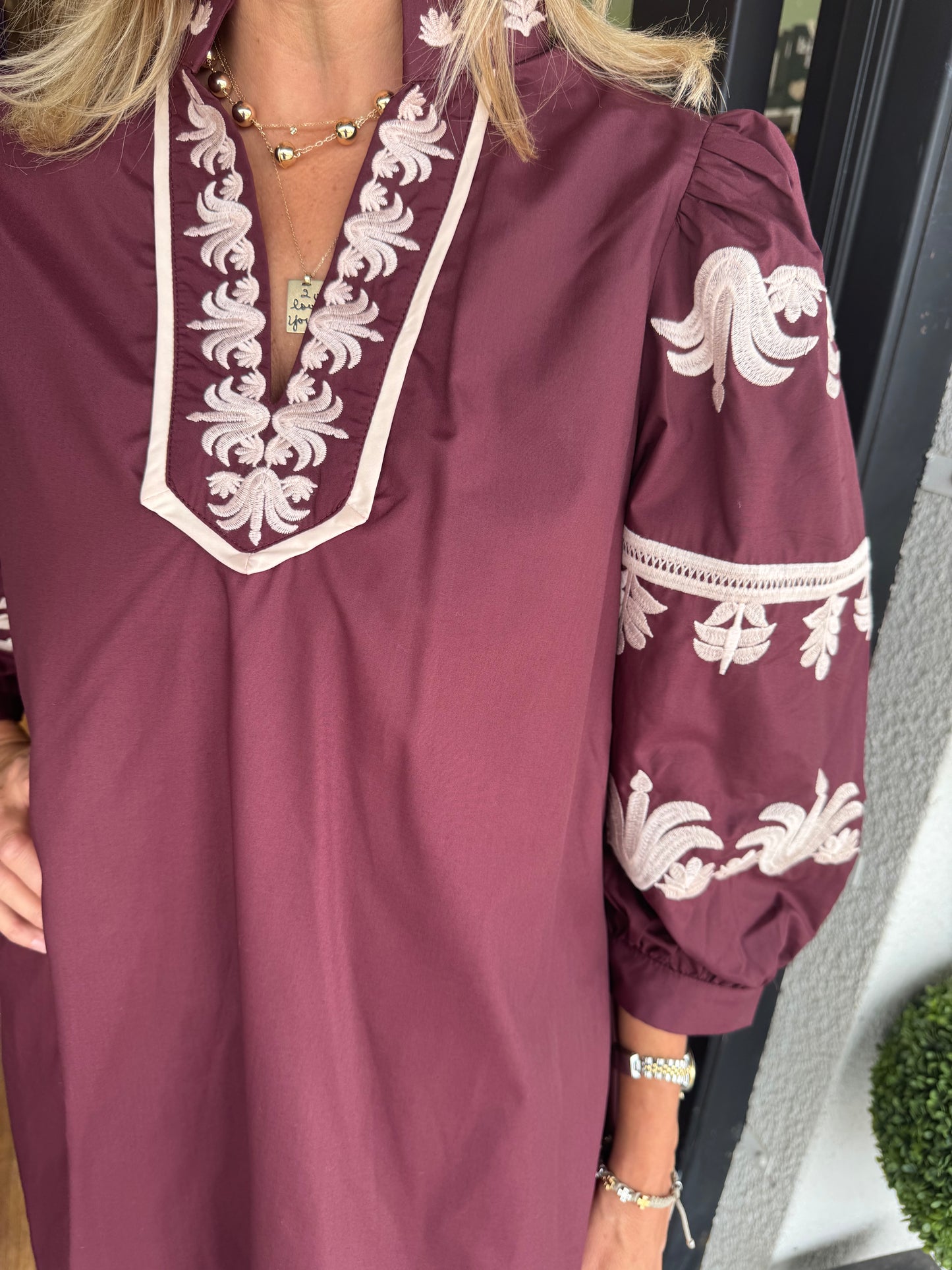 Noelle Dress - Burgundy