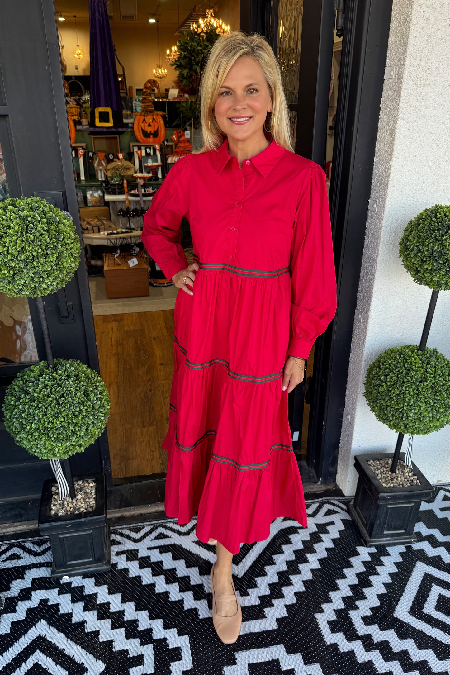 Caroline Dress - Red