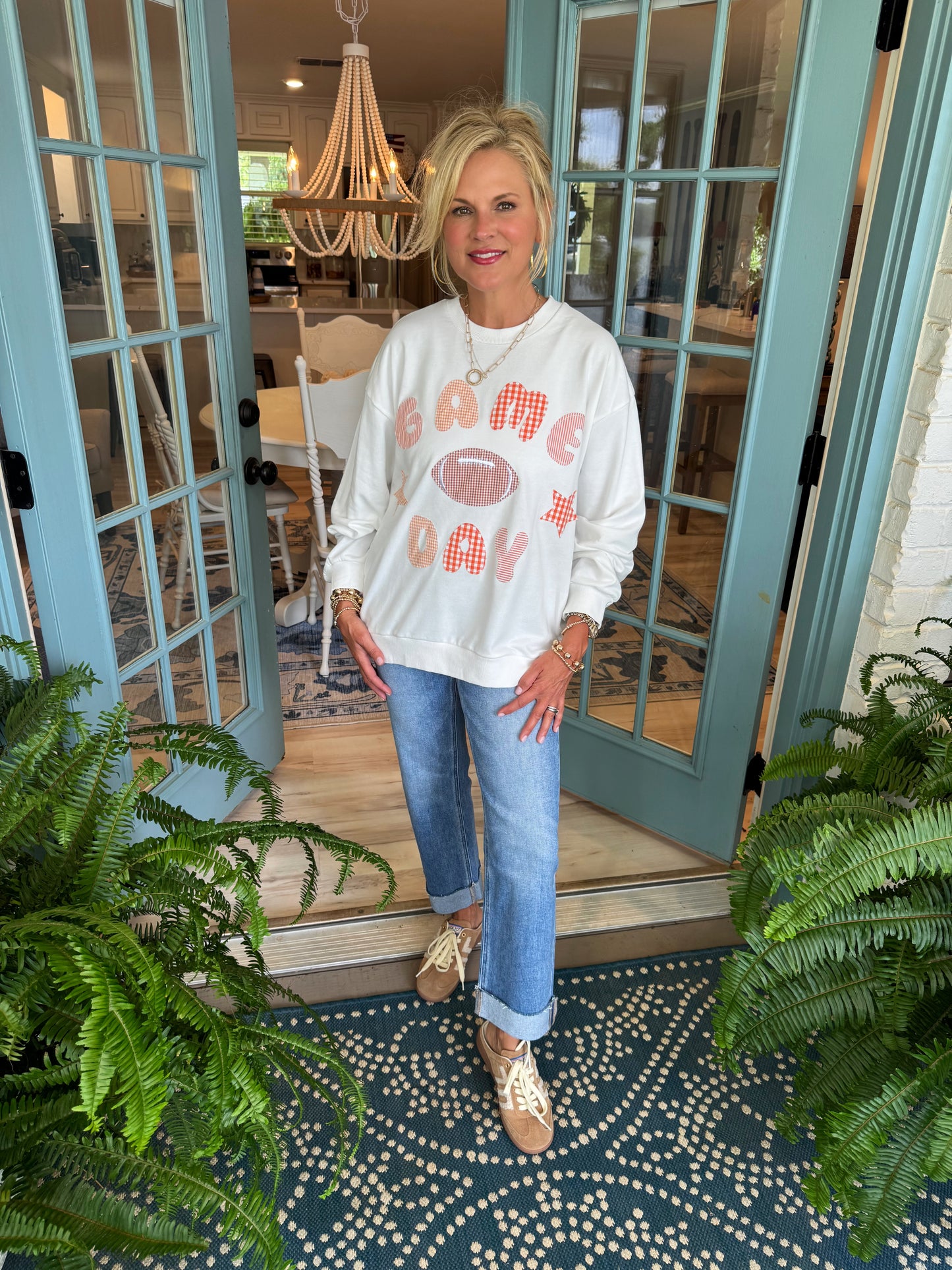 Stacey Crewneck Top - White