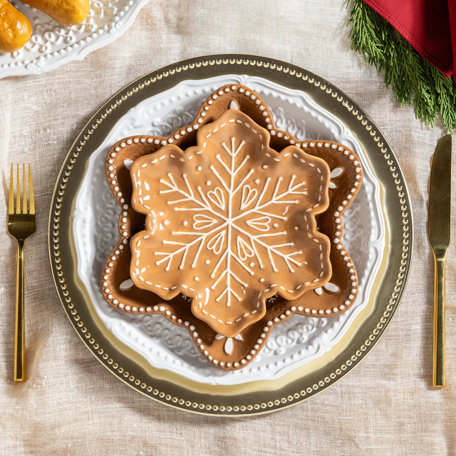 Baking Spirits Bright Plate - Gingerbread Snowflake