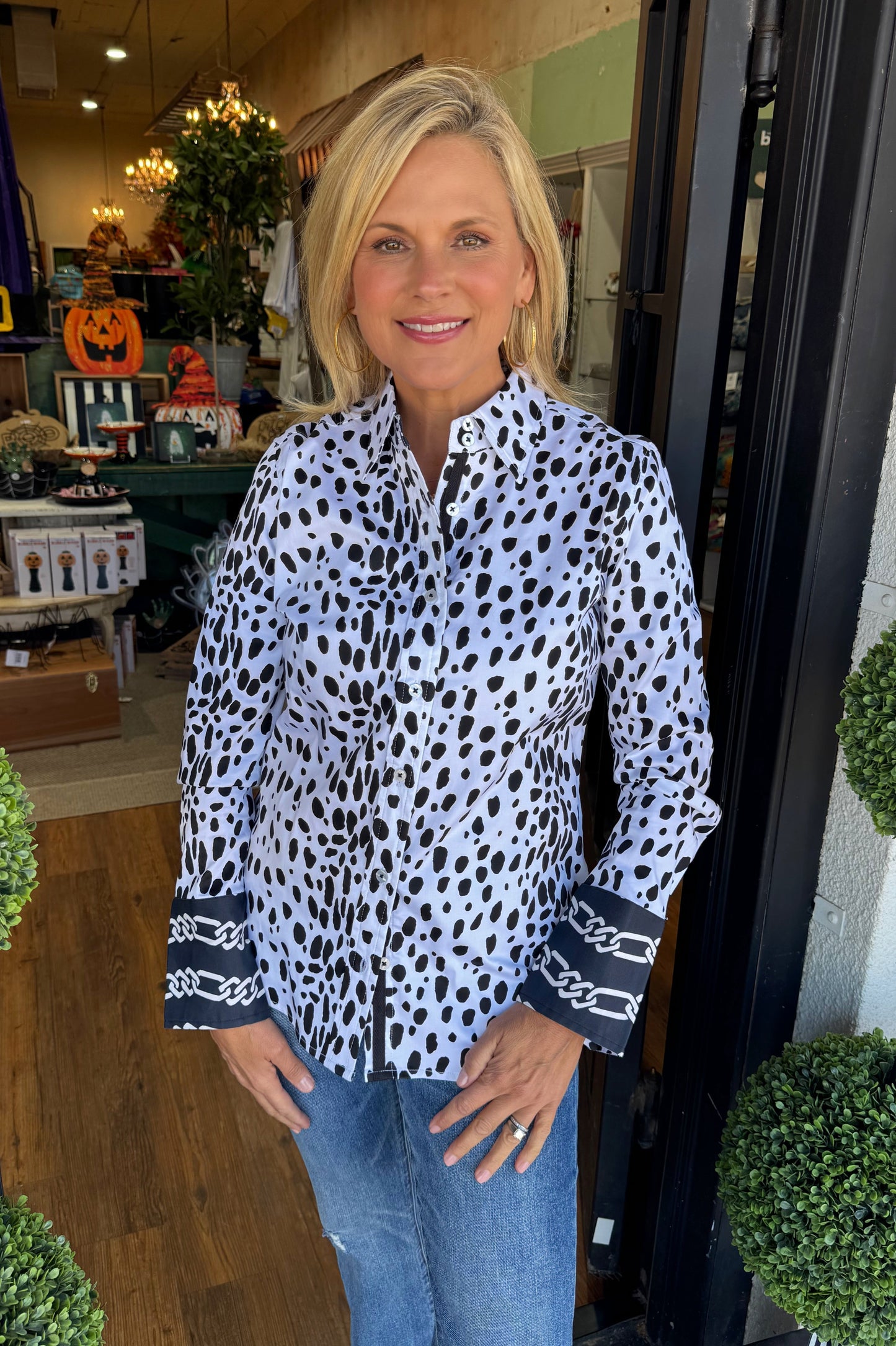 Tizzie Rome Shirt - Black Dalmation