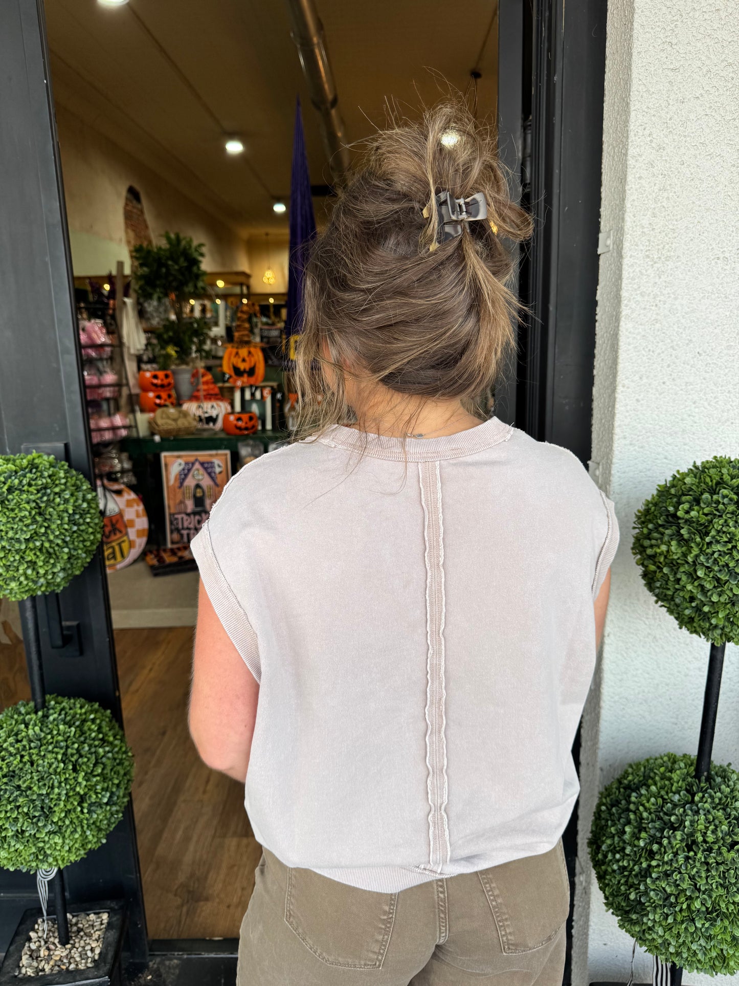 Delaney Top - Dark Taupe