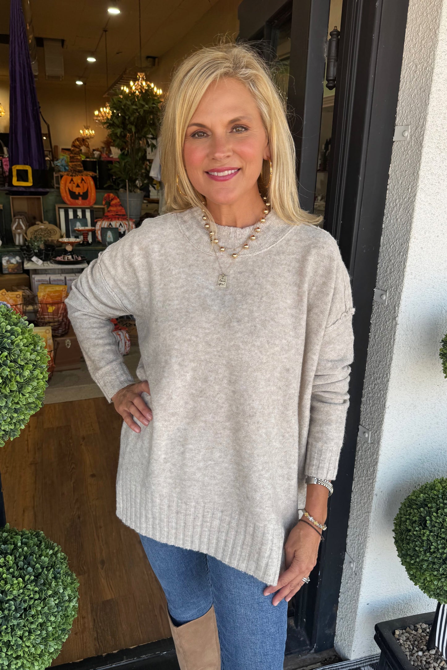 Emma Sweater-Light Taupe