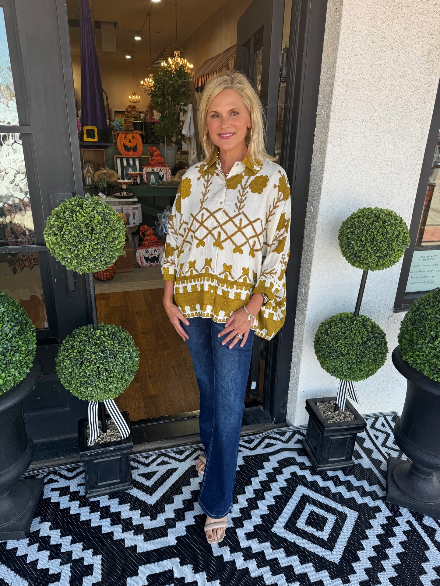 Bindi Top - Mustard Green