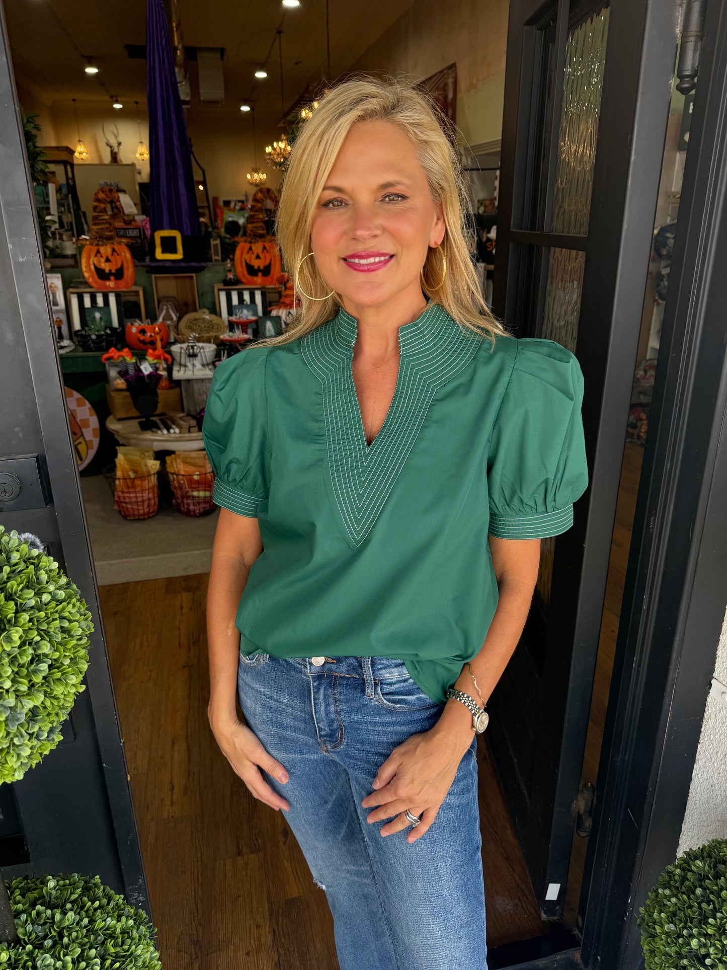 Eliza Top - Hunter Green