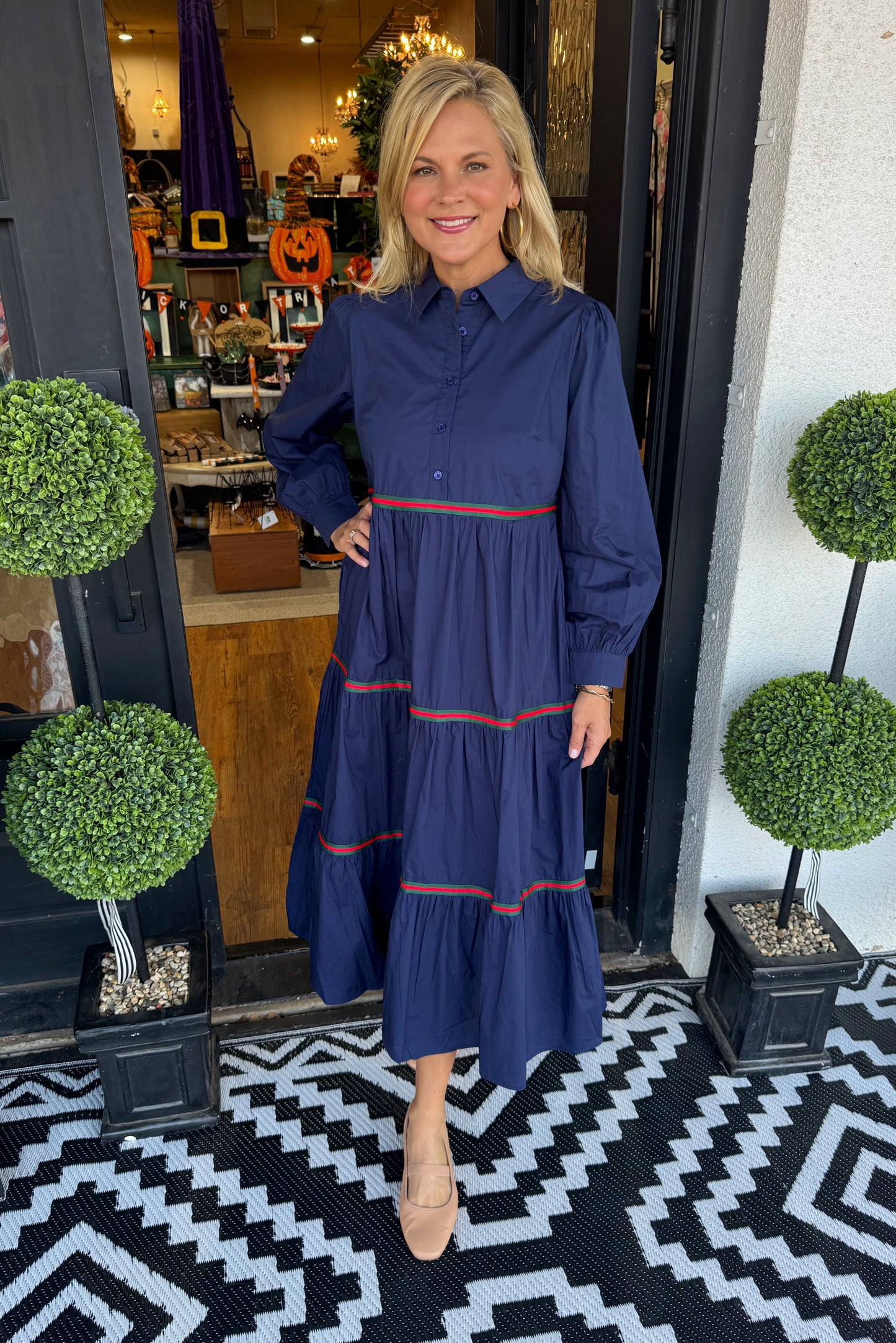 Caroline Dress - Navy