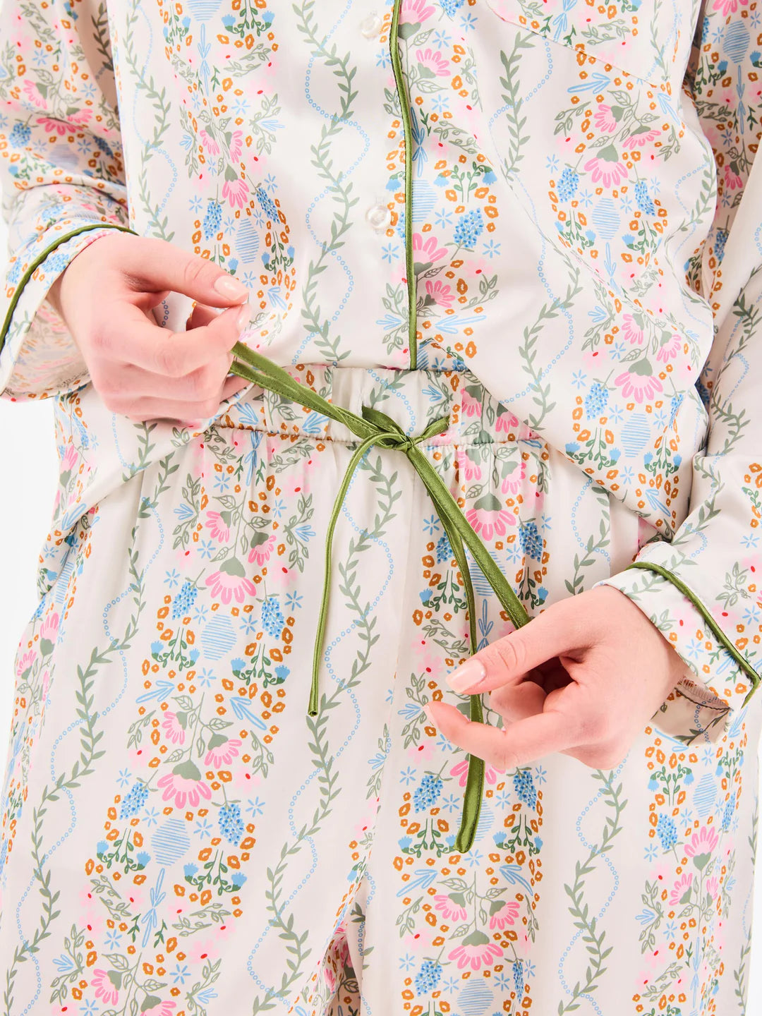 Charlotte Satin PJ Set - Ivory