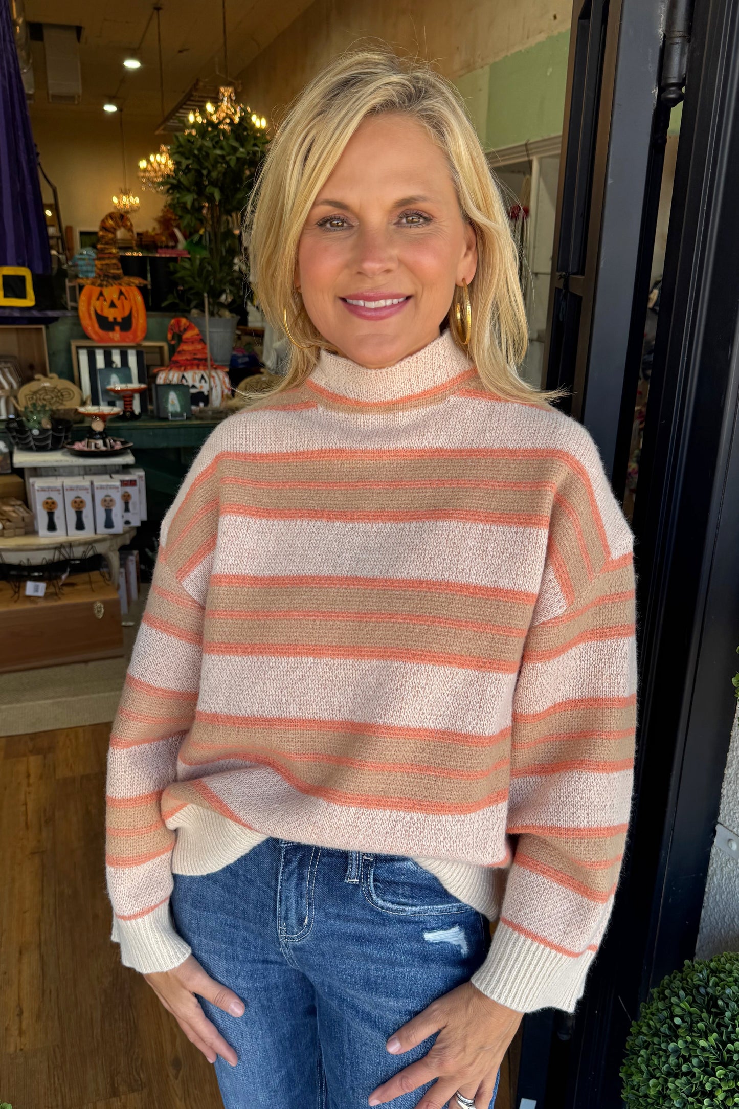 Quinnie Turtleneck Sweater - Orange