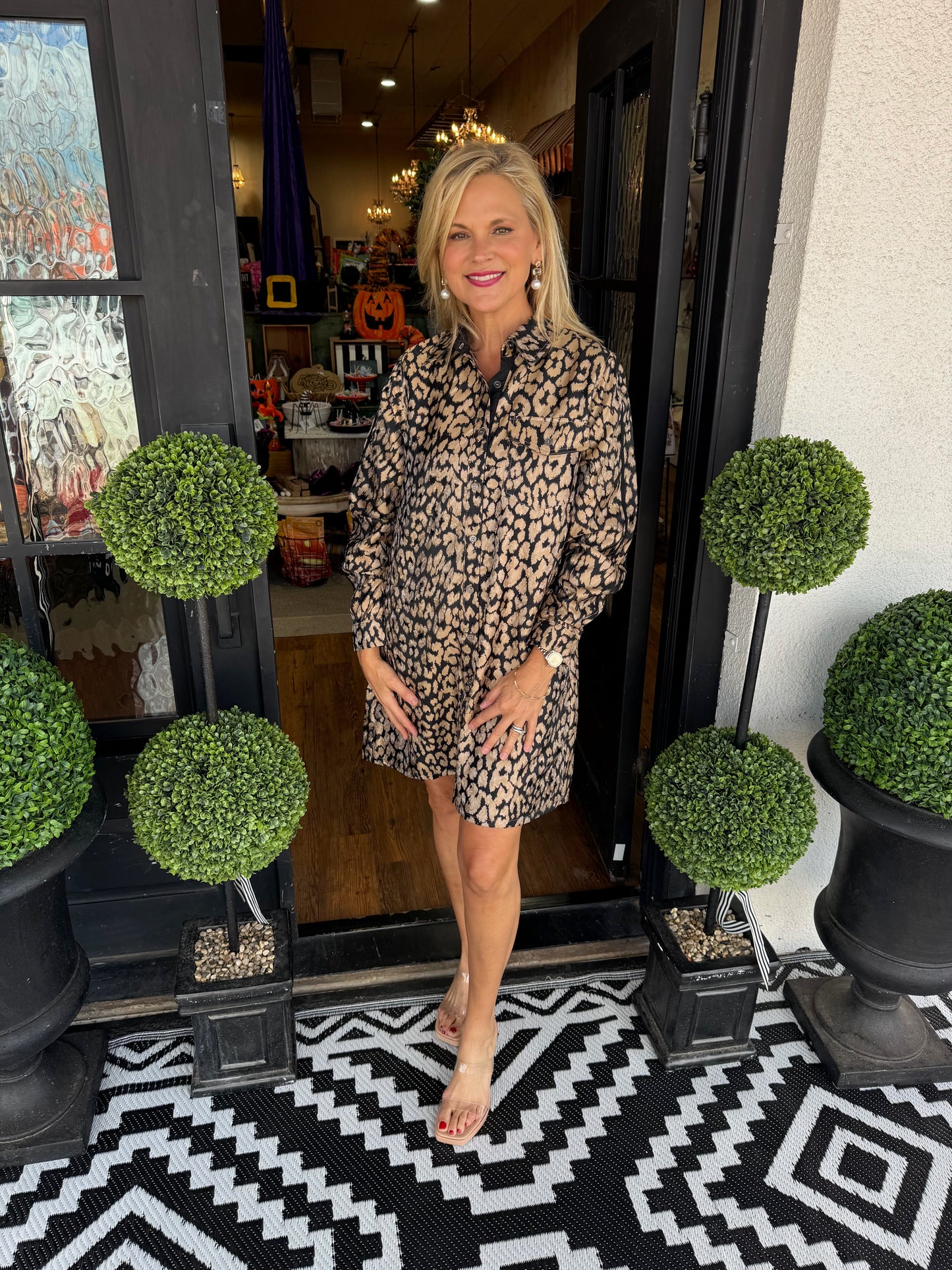 Tonia Dress - Black/Animal