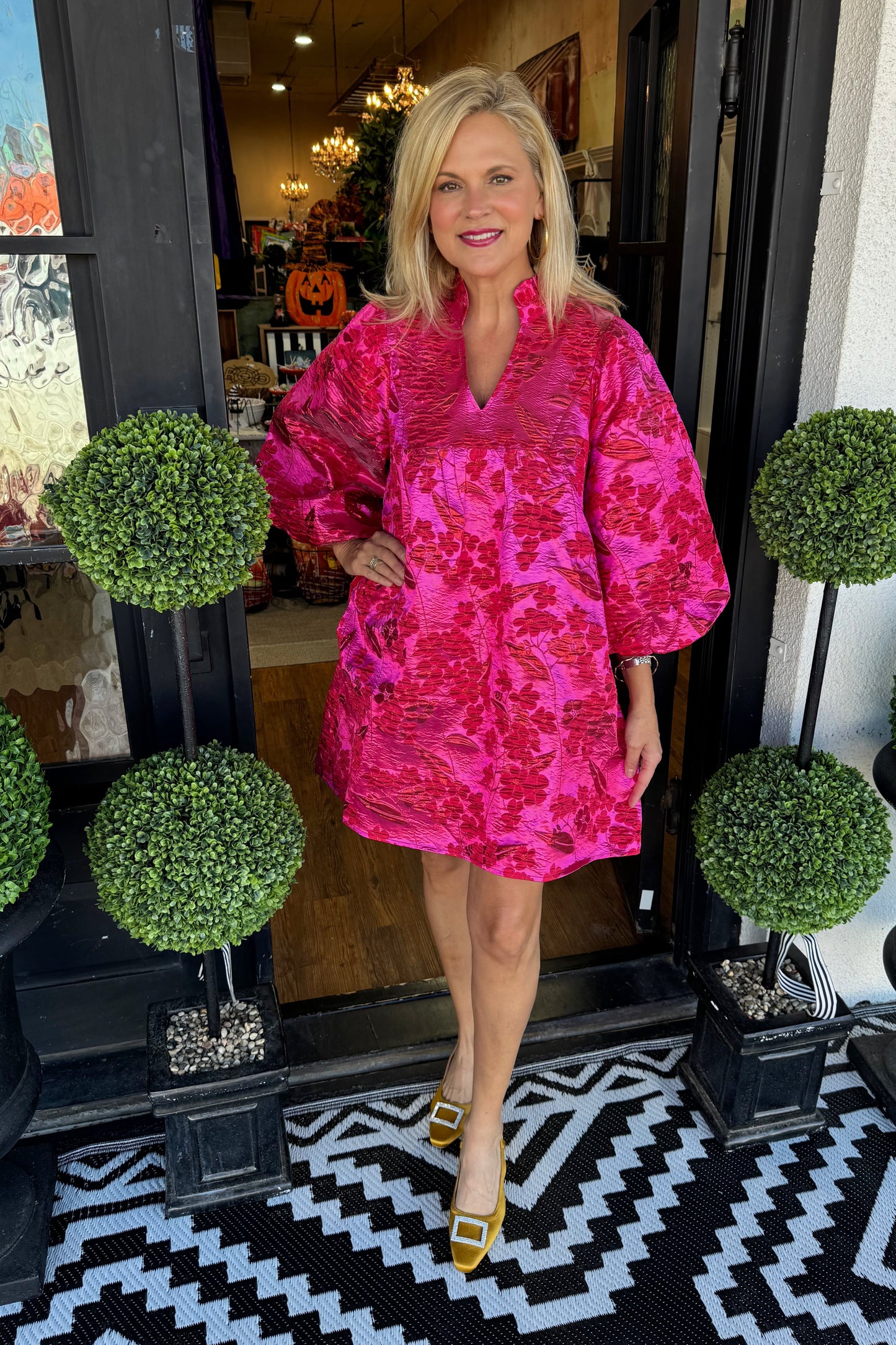 Katrina Dress - Hot Pink