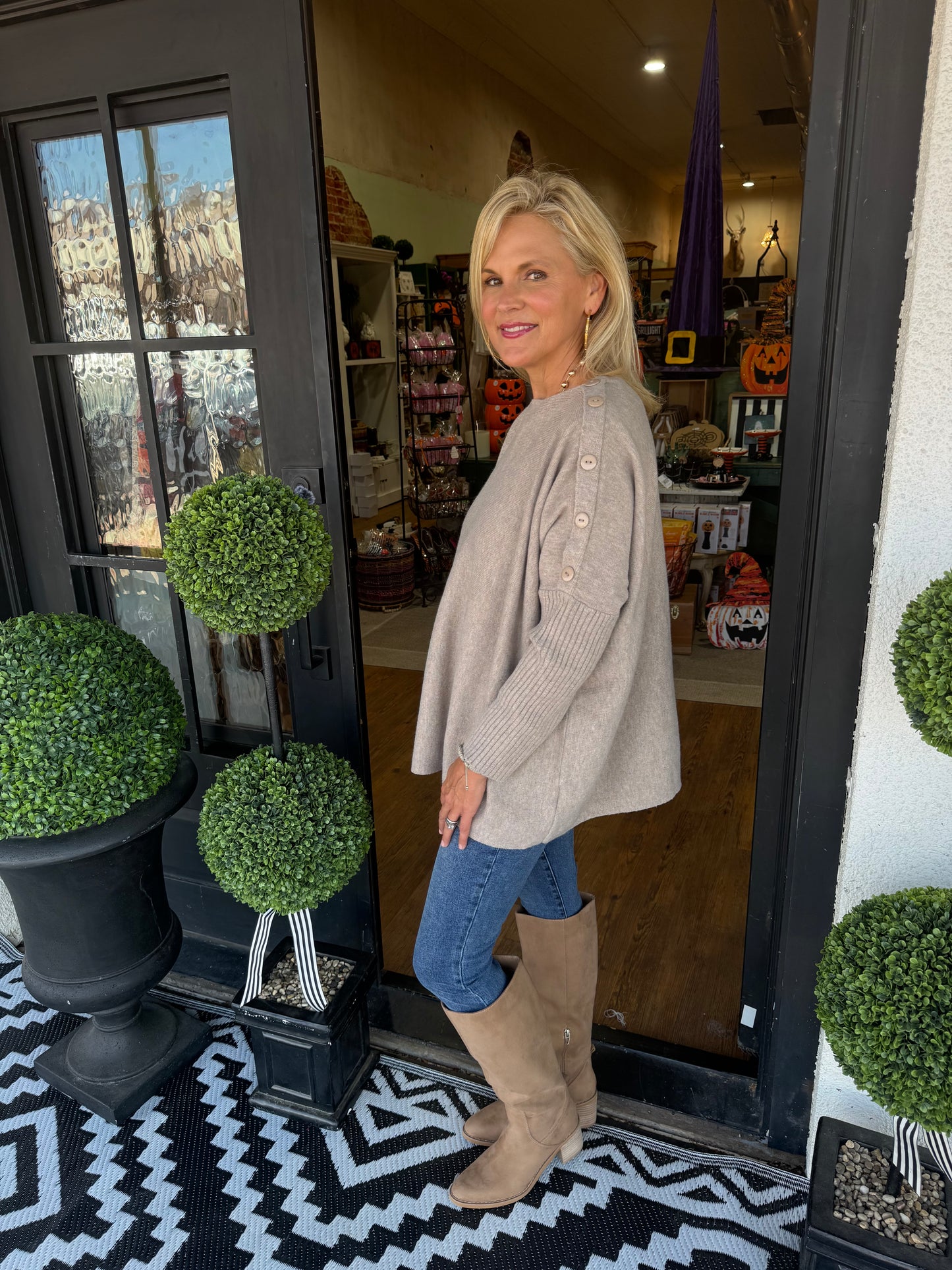 Sheffield Button Sweater - Tan