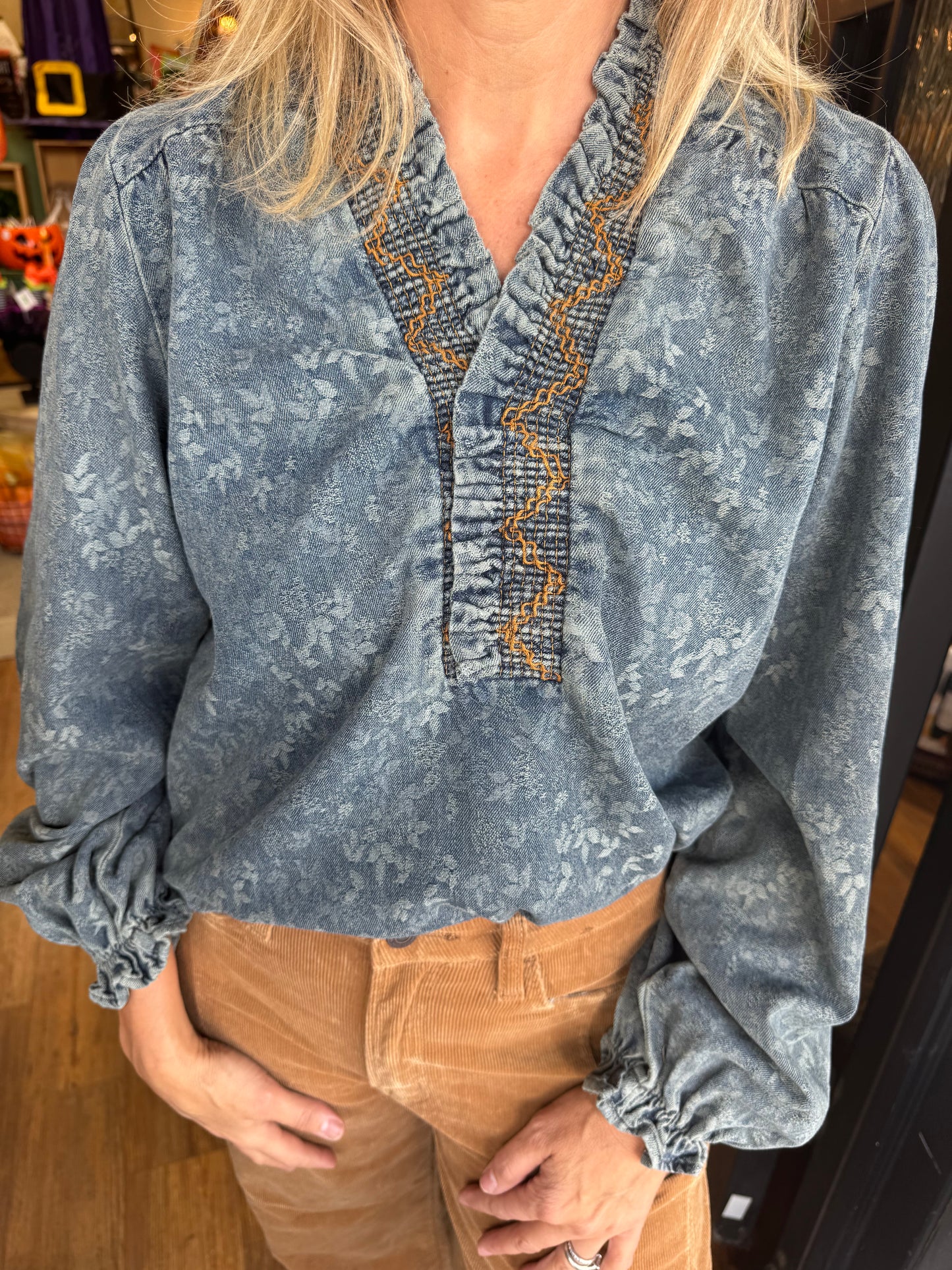 Lennon Top - Dirty Denim