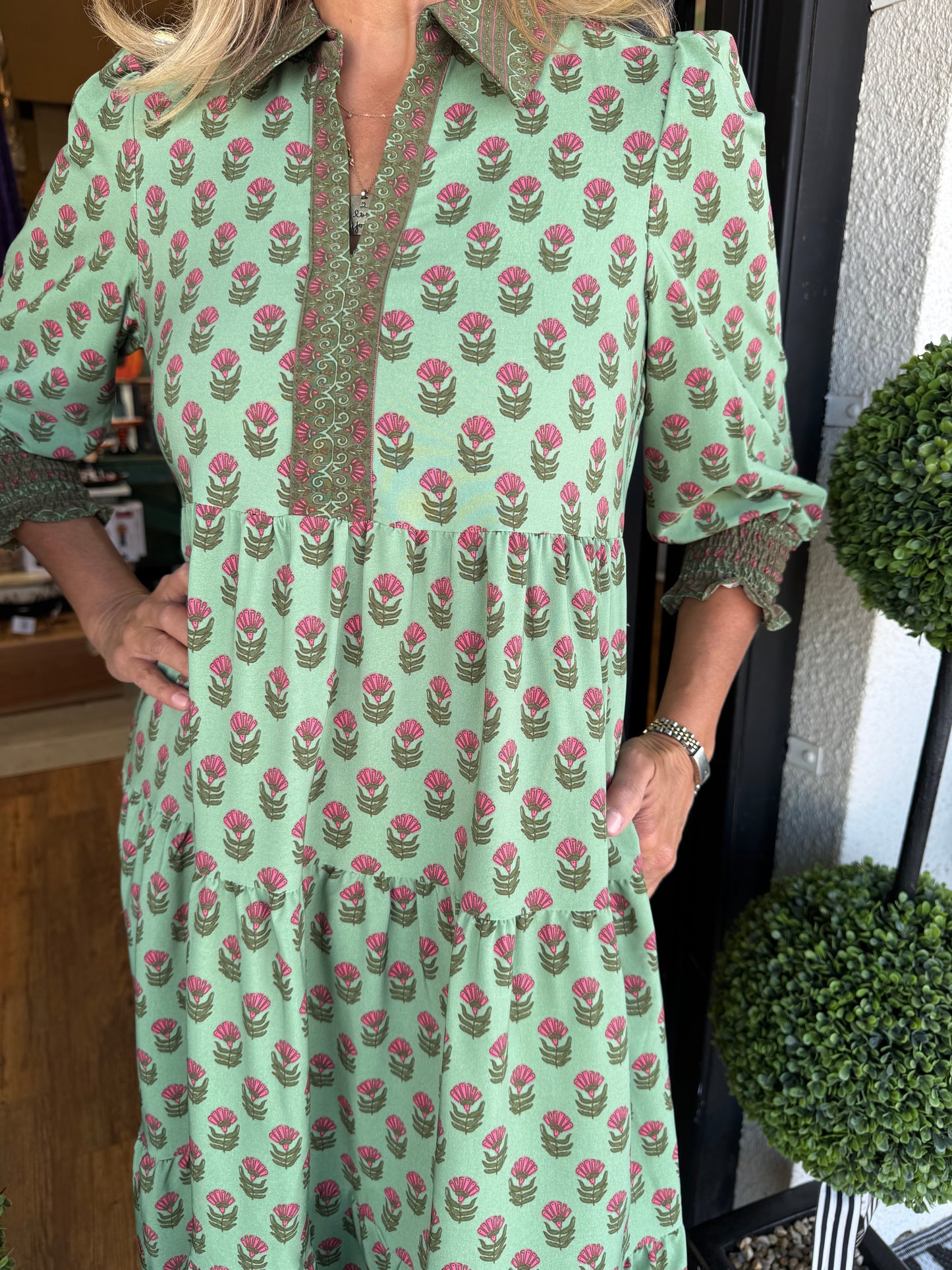 Eleanor Floral Foulard Vineyard Dress