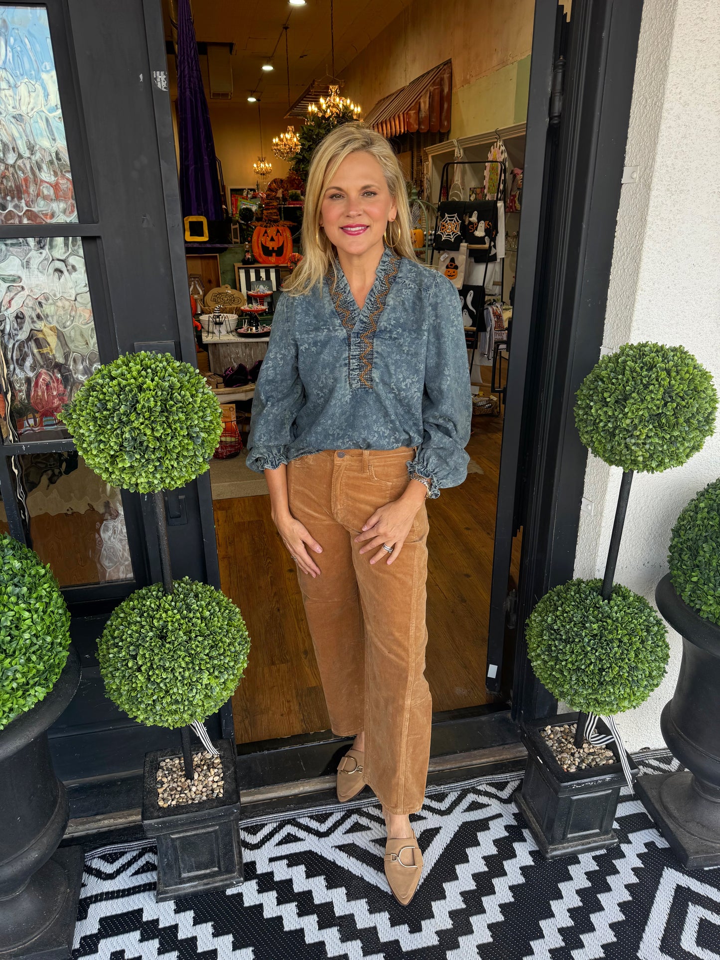 Lennon Top - Dirty Denim