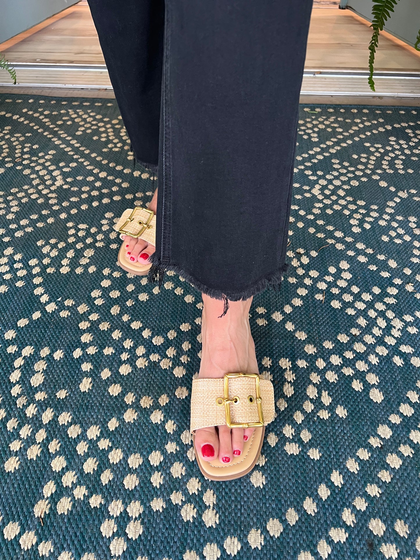 Mid Rise Raw Distressed Hem Crop Flare Jeans