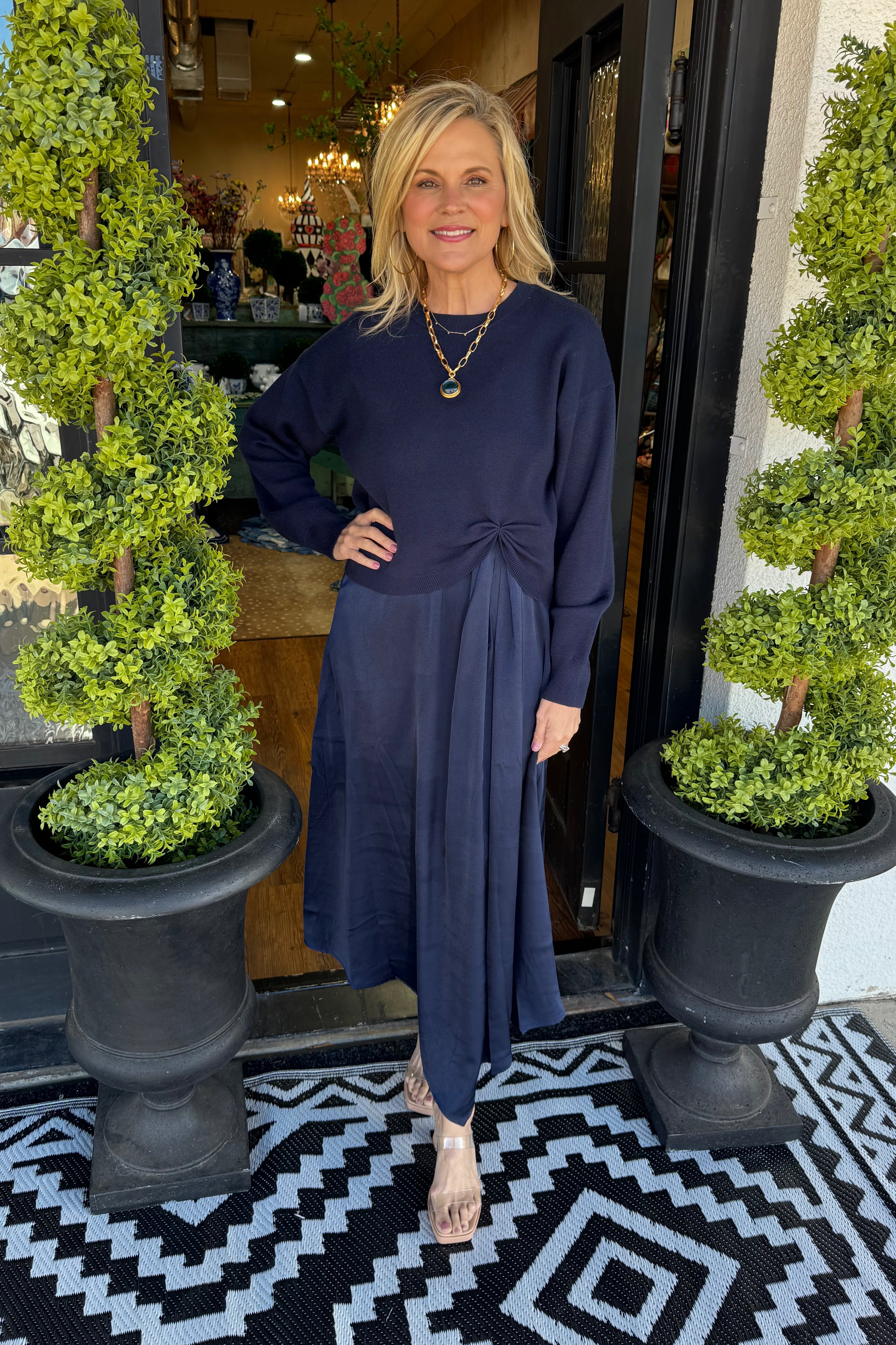 Julie Dress Set - Navy – Vine on Main