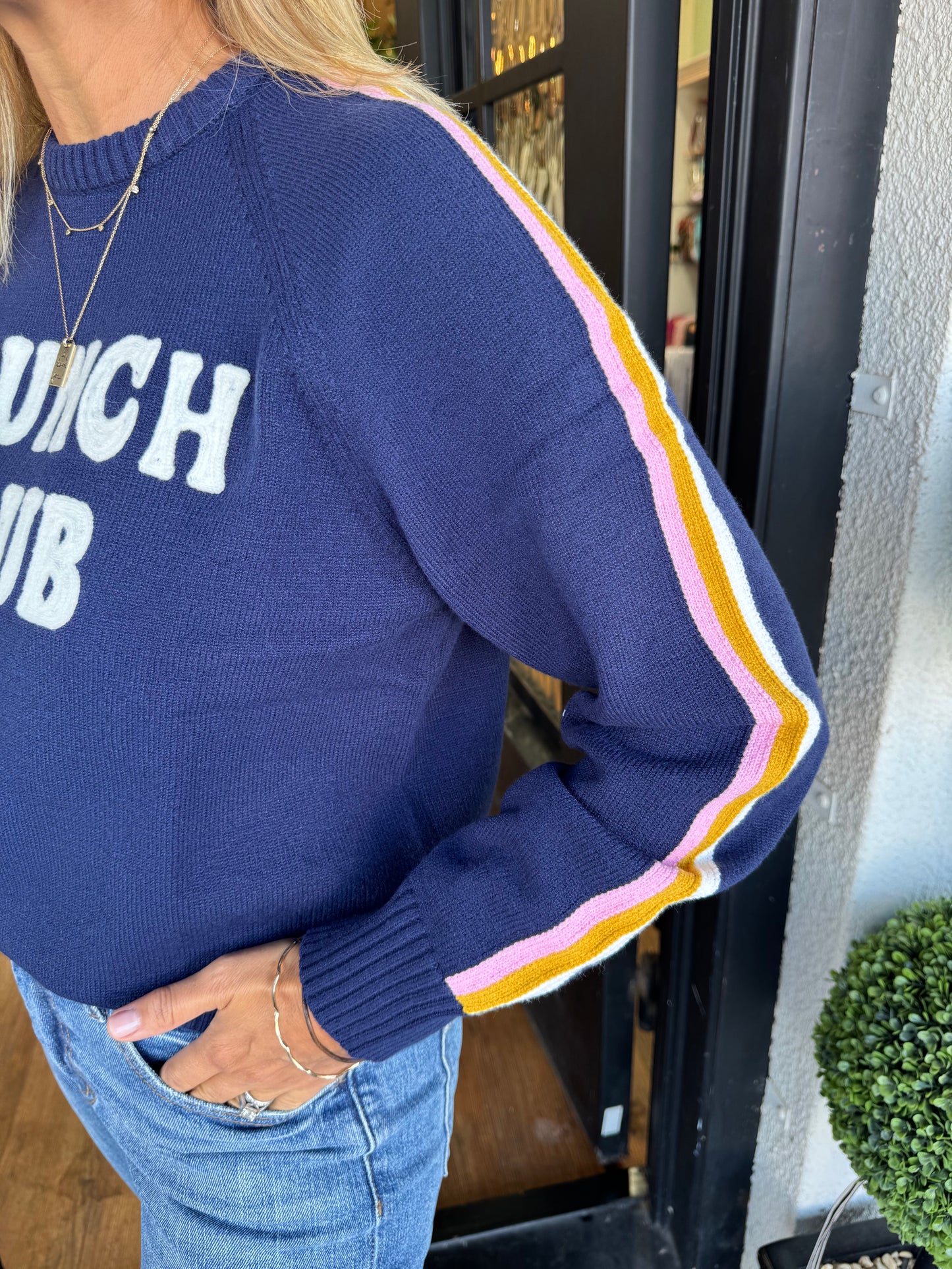 Brunch Club Sweater - Navy