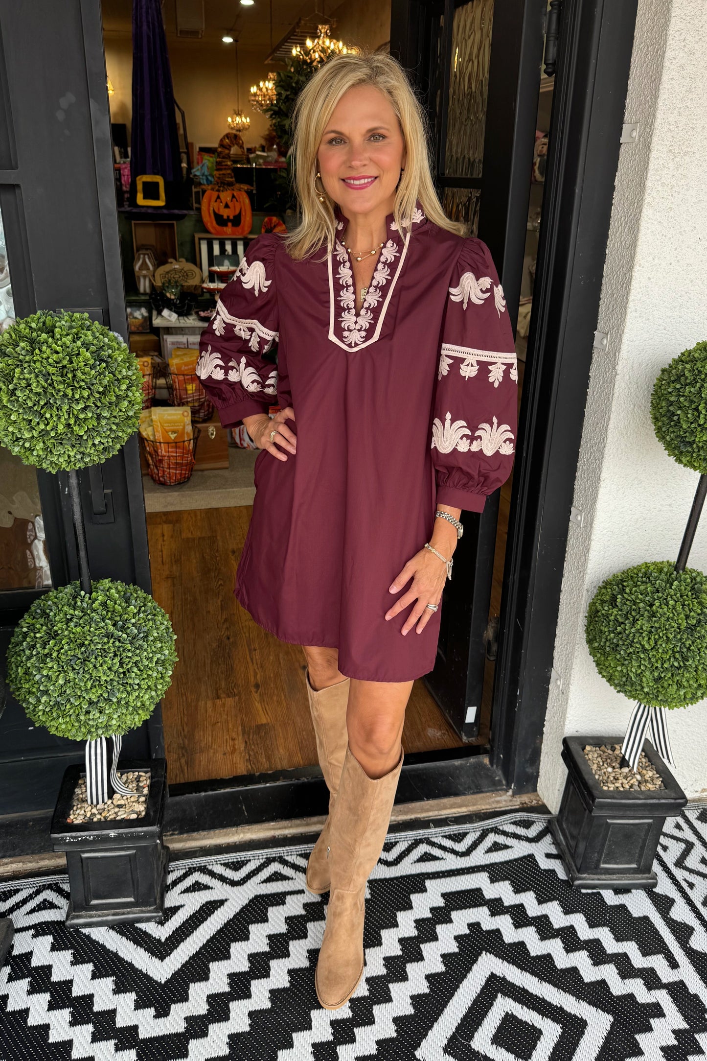 Noelle Dress - Burgundy