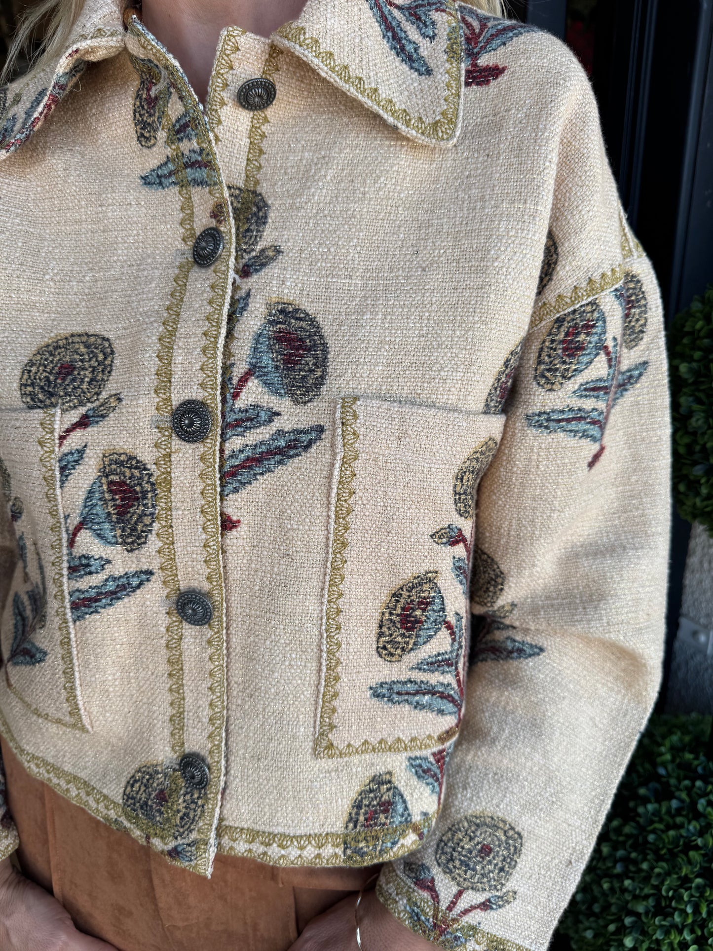 Ivy Jane Lurex Block Print Jacket