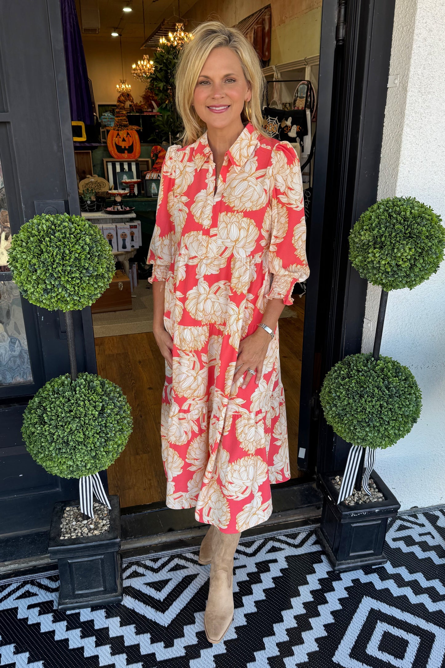 Eleanor Fall Floral Fire Dress