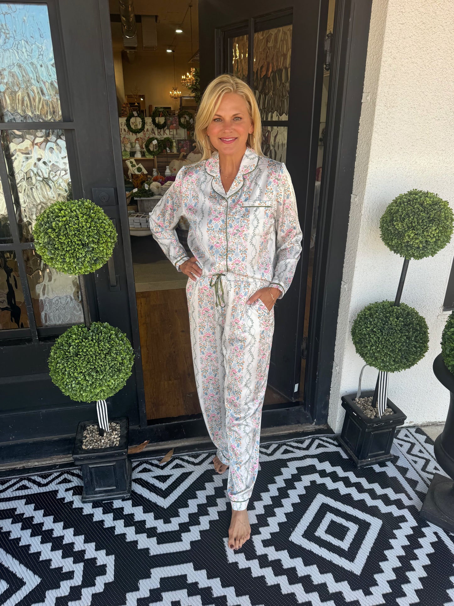 Charlotte Satin PJ Set - Ivory