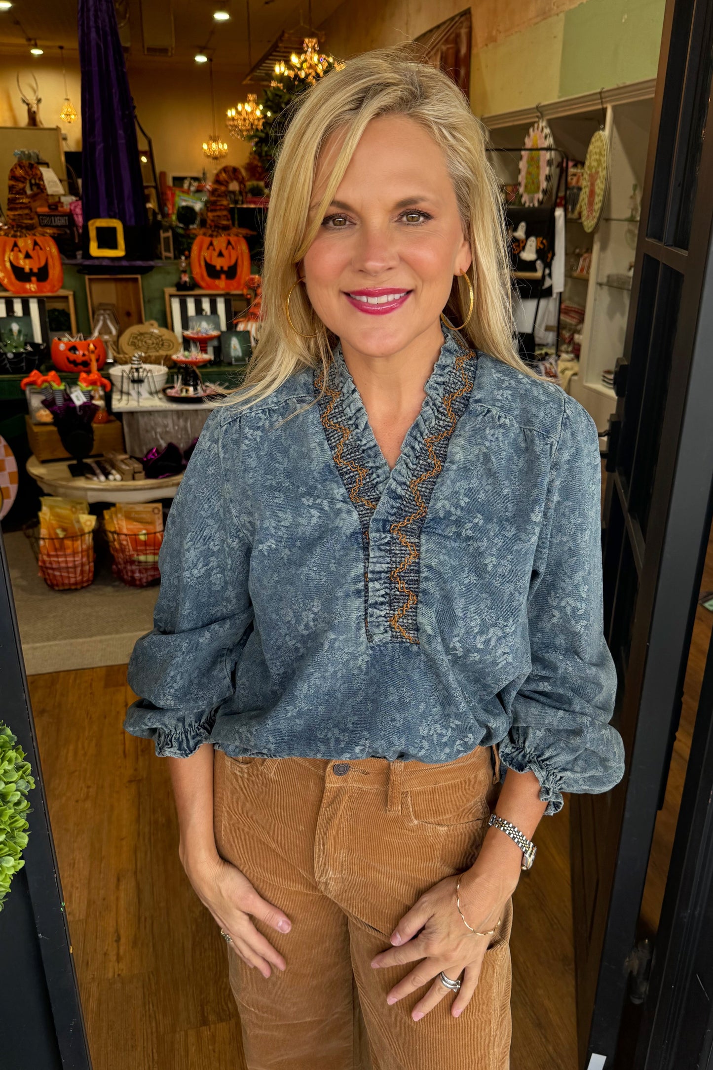 Lennon Top - Dirty Denim