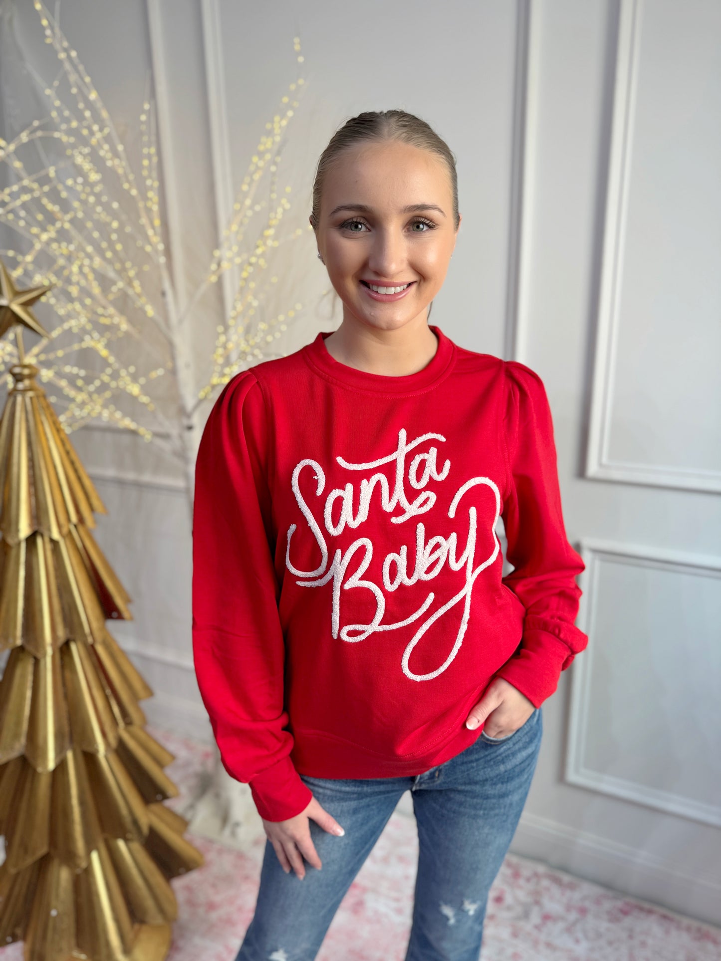 Kelly Sweatshirt Santa Baby - Red