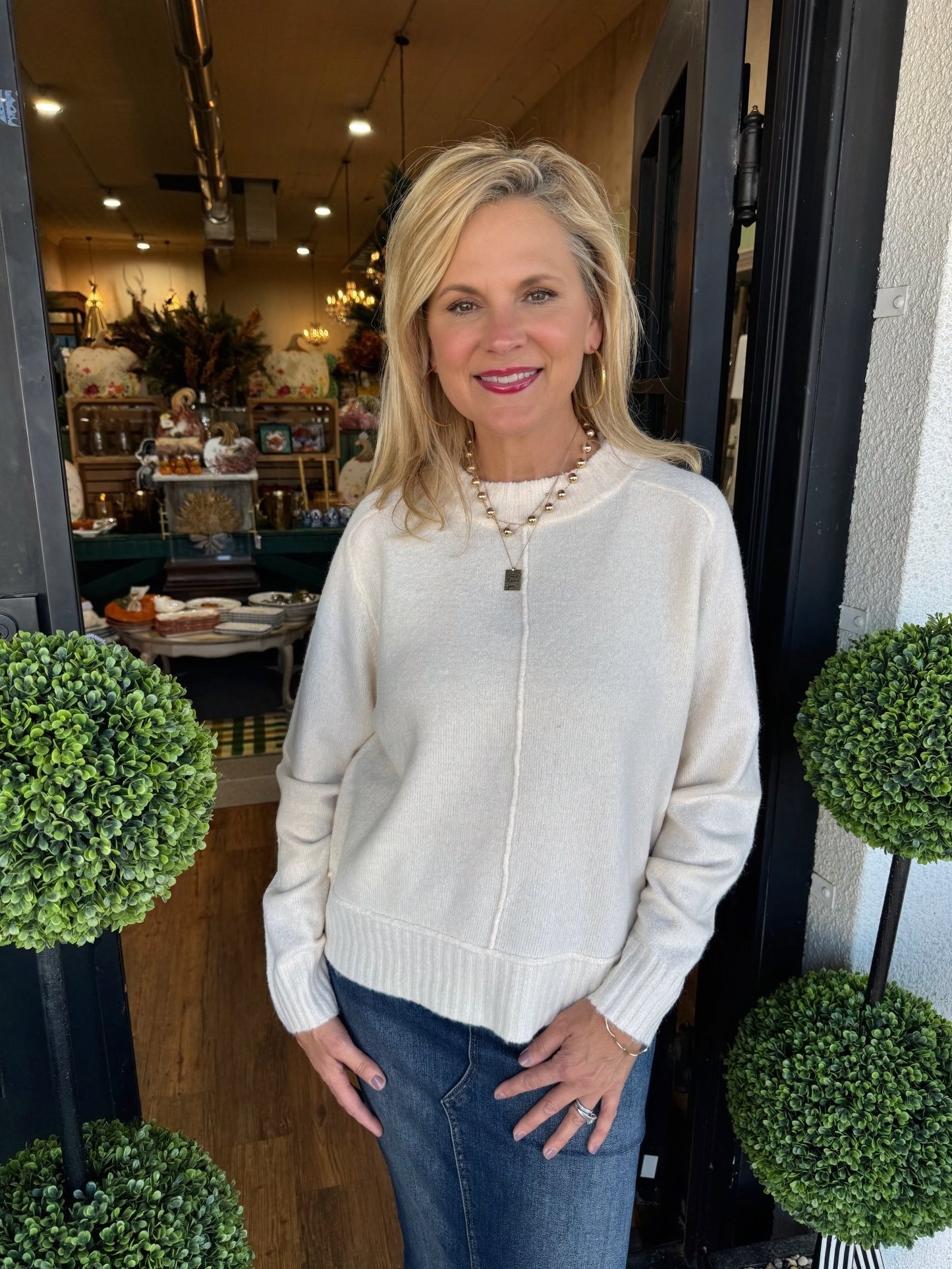Tessa Sweater Top - Oatmeal