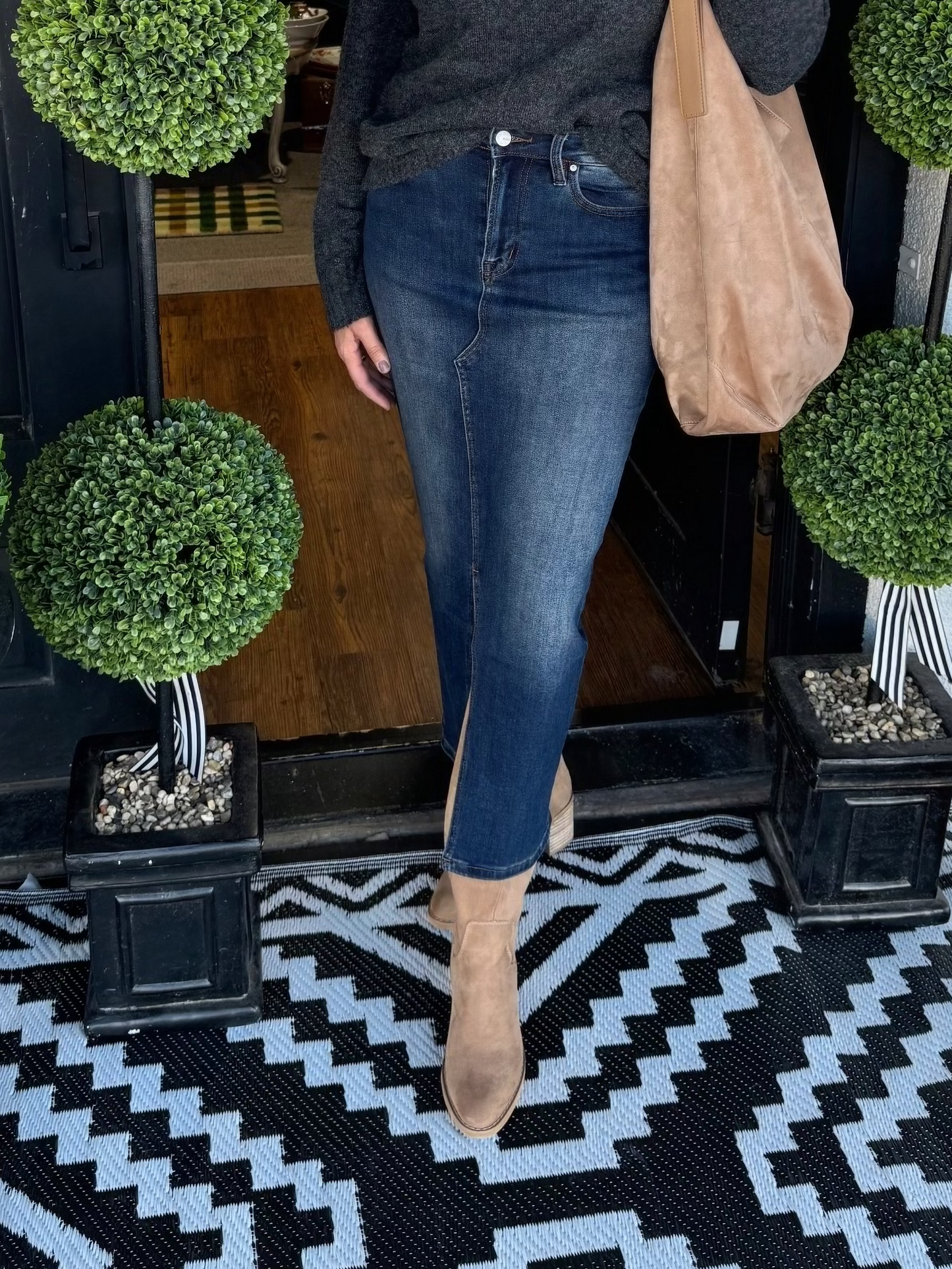 Denim Midi Skirt - Rafferty