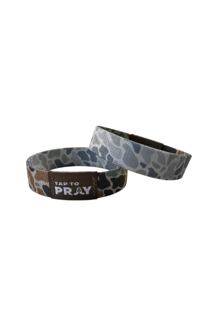 Tap To Pray™ Wristbands - River Rock Camo Classic & Sage