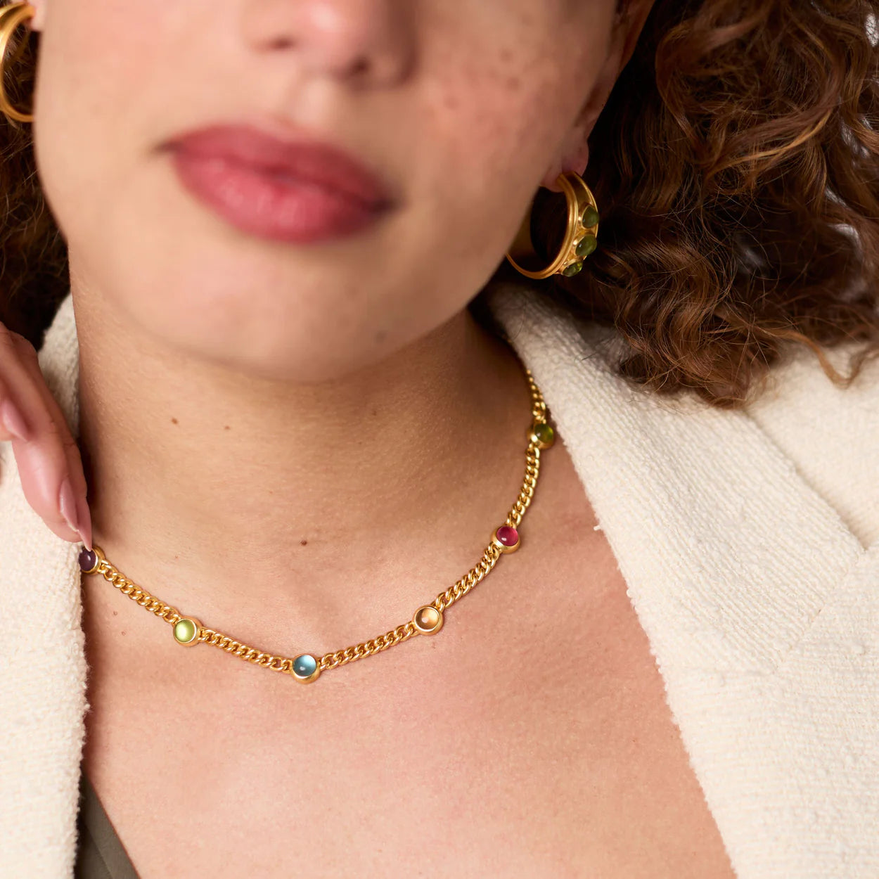 Dolce Delicate Station Necklace - Gold - Iridescent