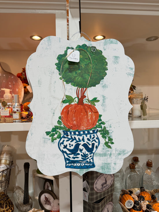 Pumpkin Topiary Door Hanger