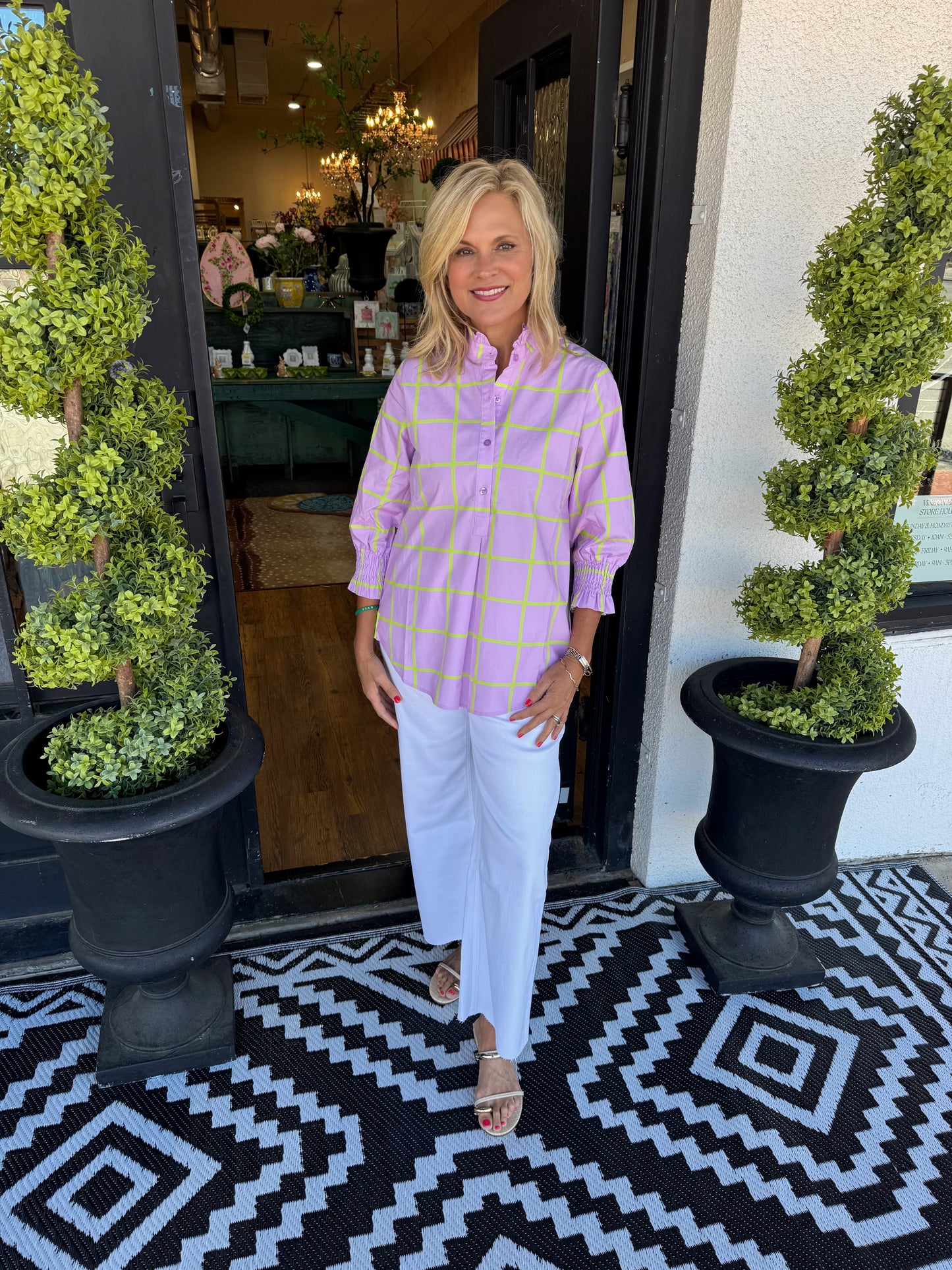 Kimberly Park Top - Lavender/Green