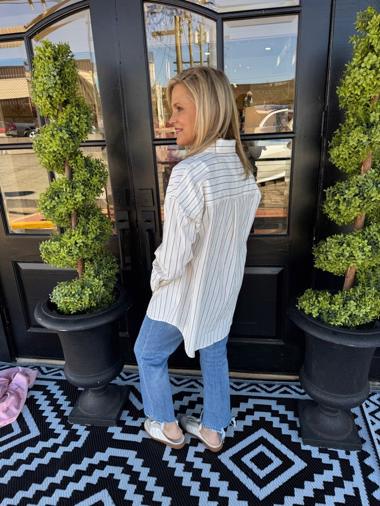 Megan Top - Yellow/Taupe