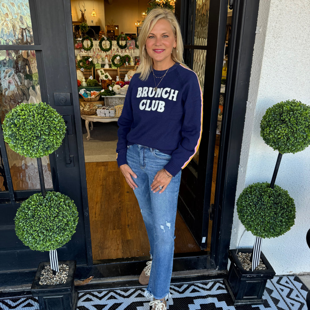 Brunch Club Sweater - Navy