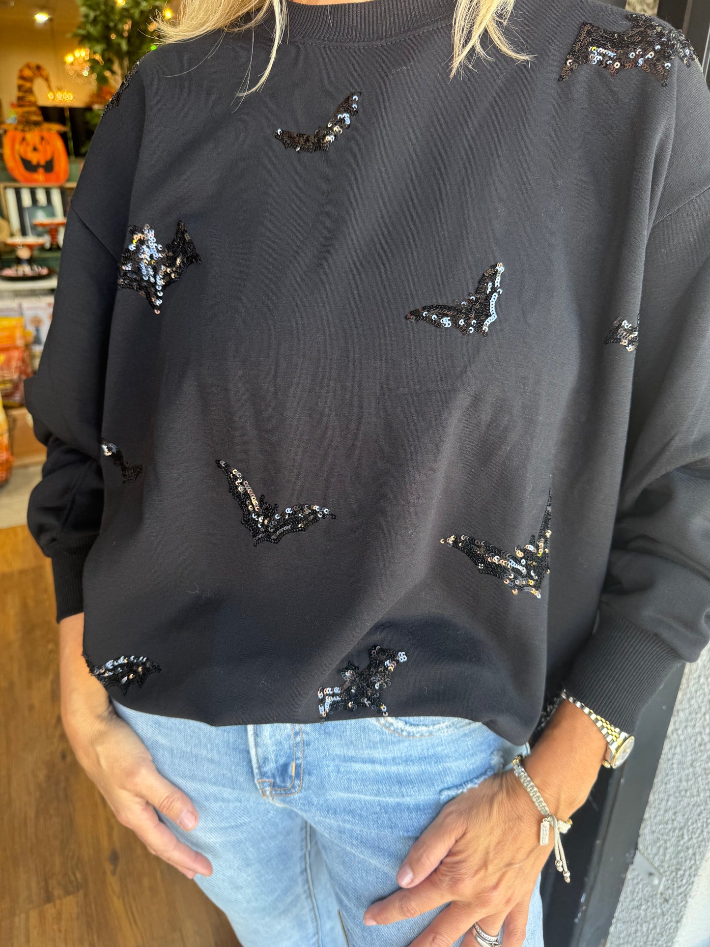 Sarah Bats Sweatshirt - Black