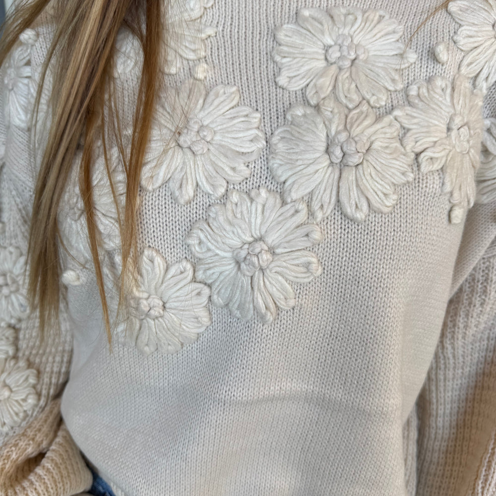 
                  
                    Margaret Flower Knit Sweater
                  
                