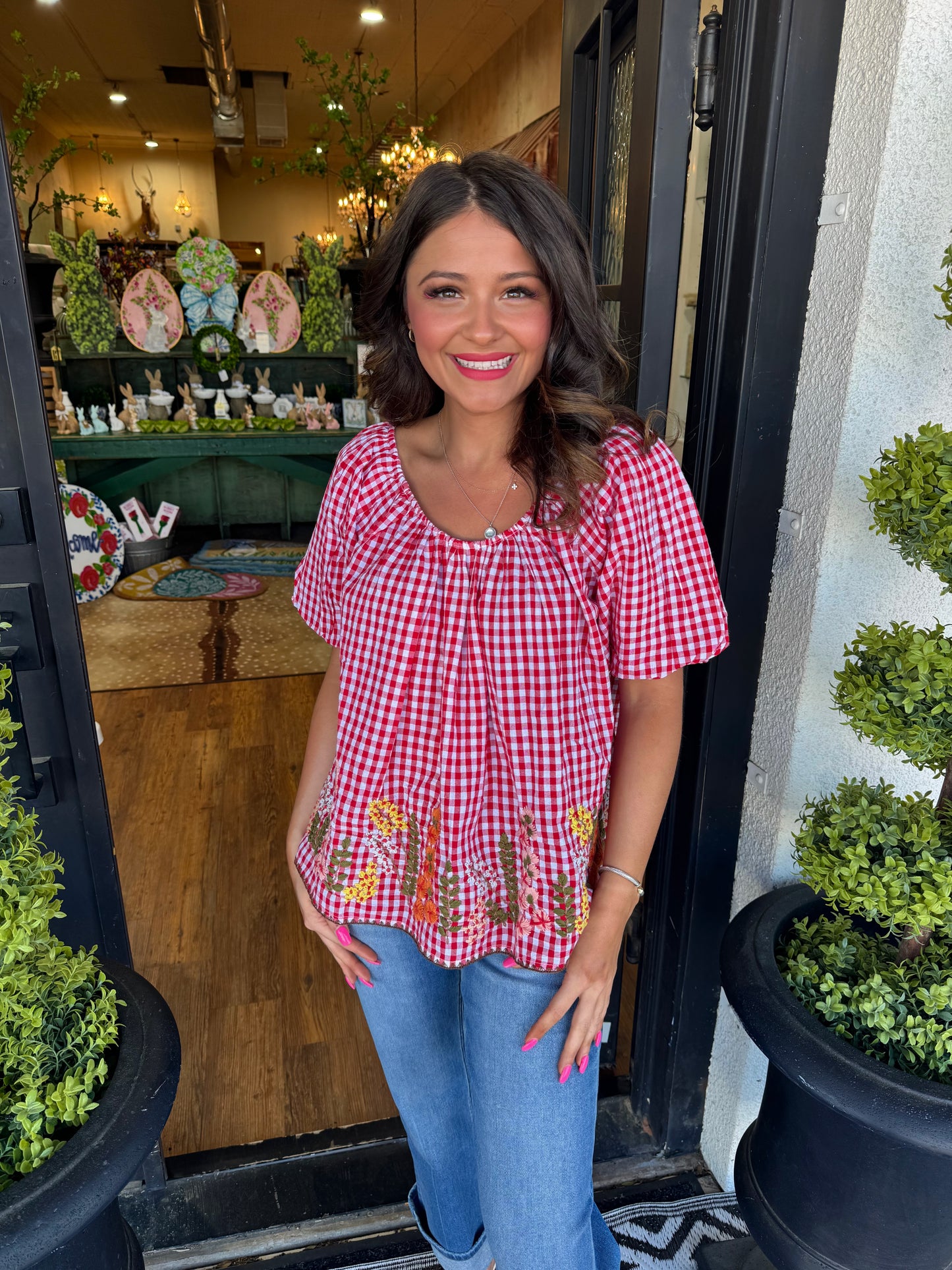 Ivy Jane Gingham & Flowers Top
