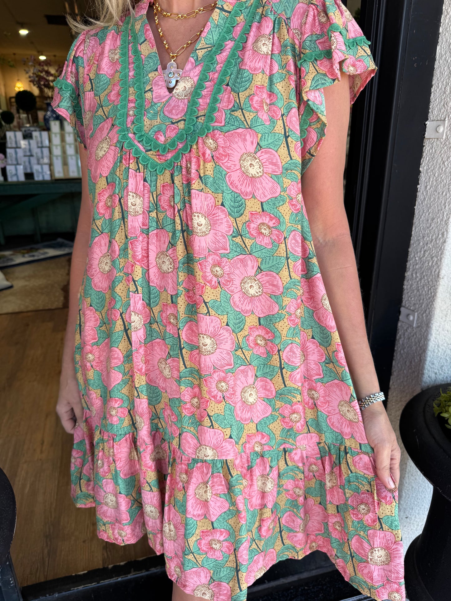 Preston Dress - Green Mix
