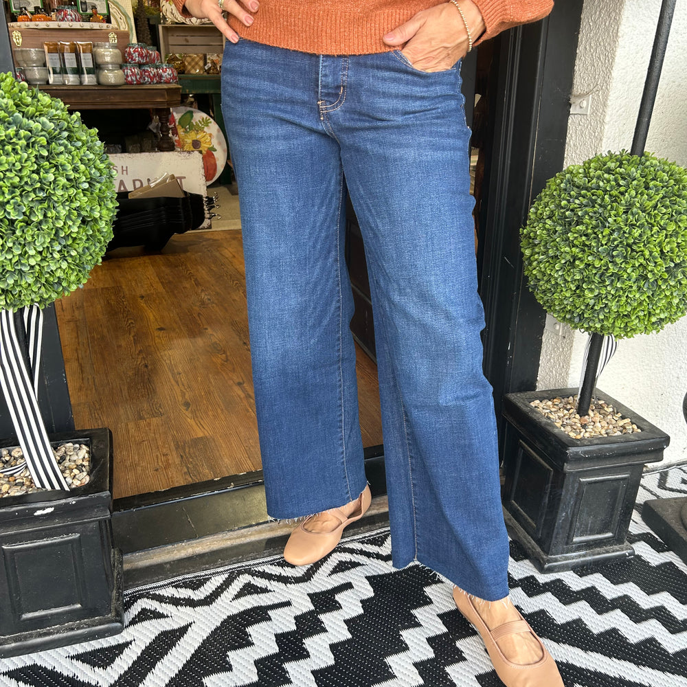 Tummy Control Mid Rise Wide Leg Jean