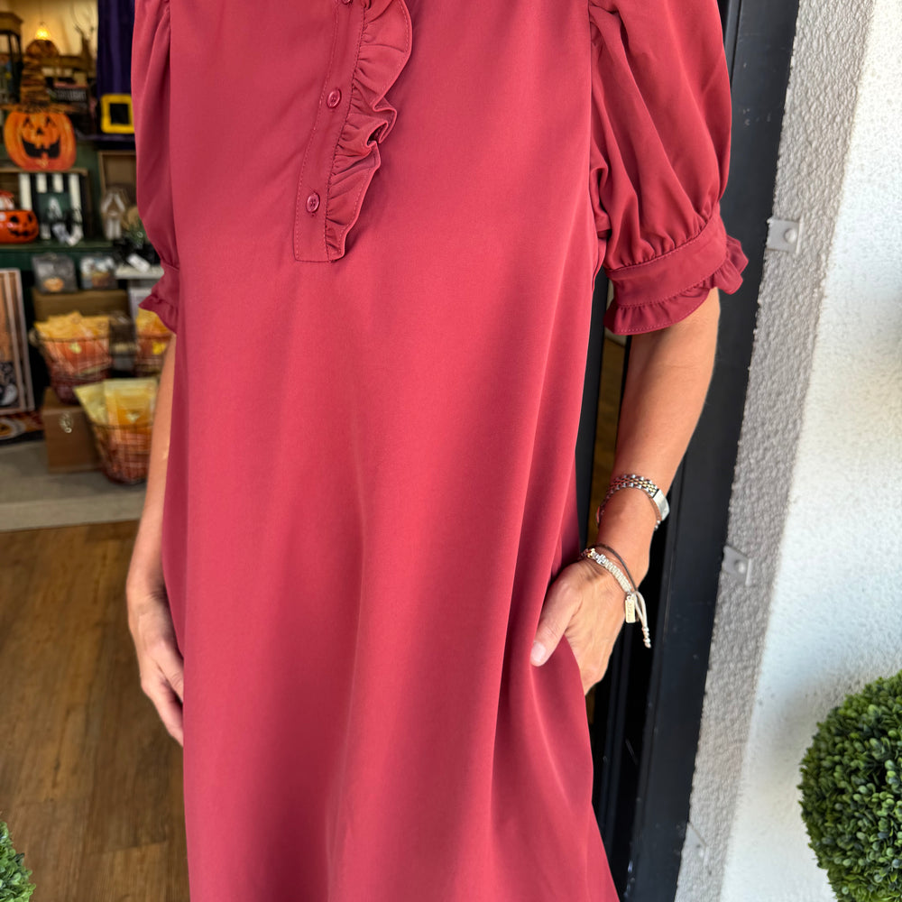 Rosalind Dress - Brick