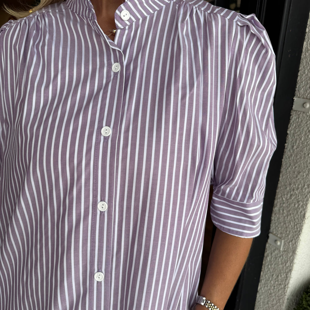 
                  
                    Nina Pinstripe Dress - Purple
                  
                