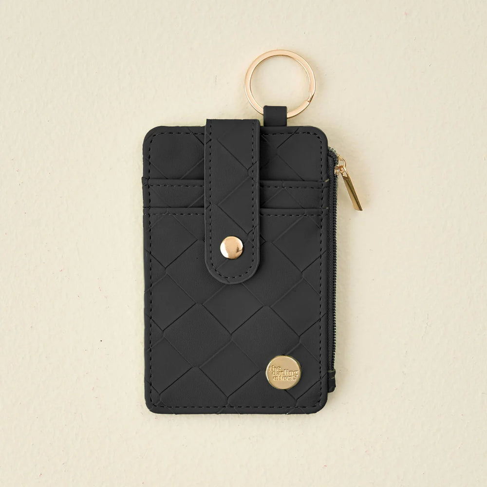 Woven Key Chain Wallet Black