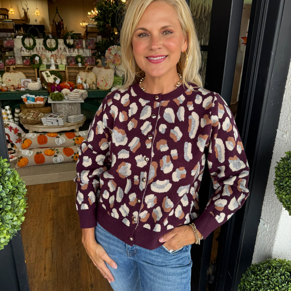 Rochelle Cardigan Top - Plum