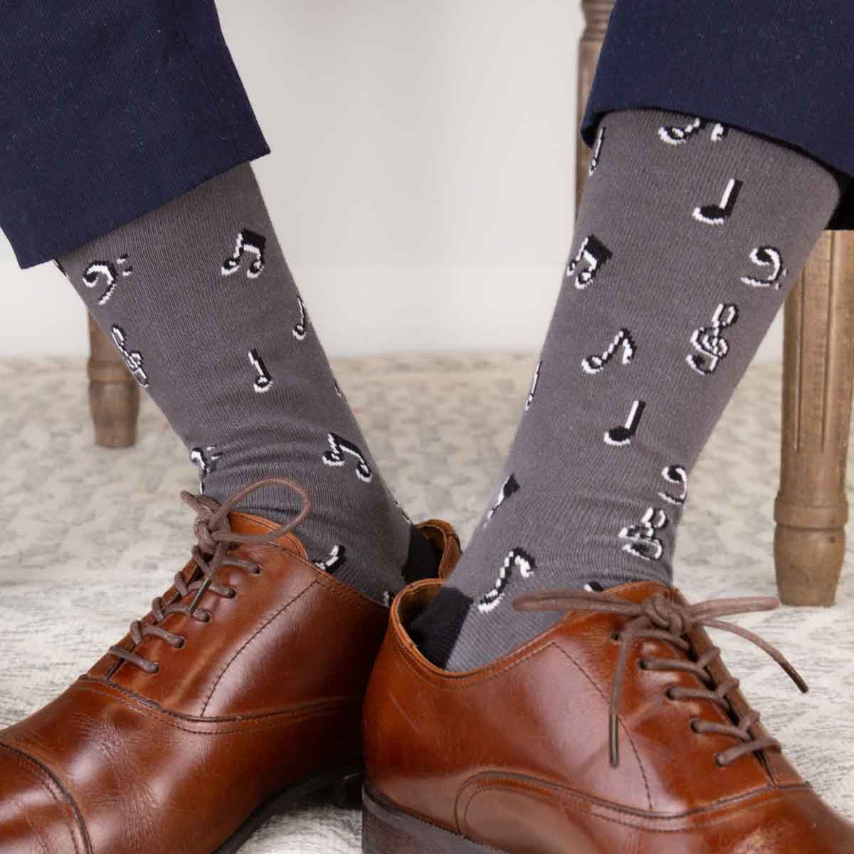 Men's Musical Gray Socks