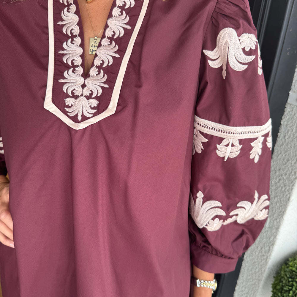 Noelle Dress - Burgundy