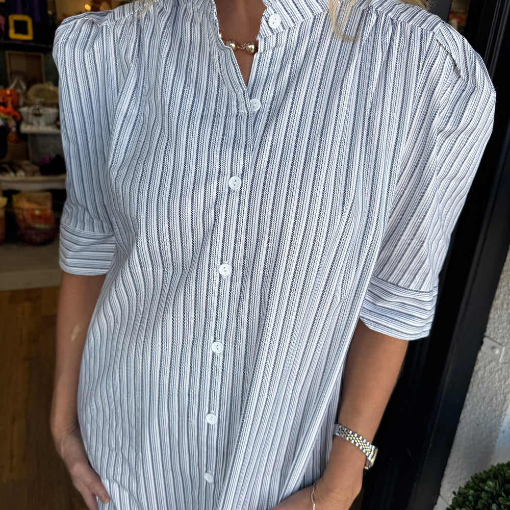 Jodie Blue Bar Stripe Dress