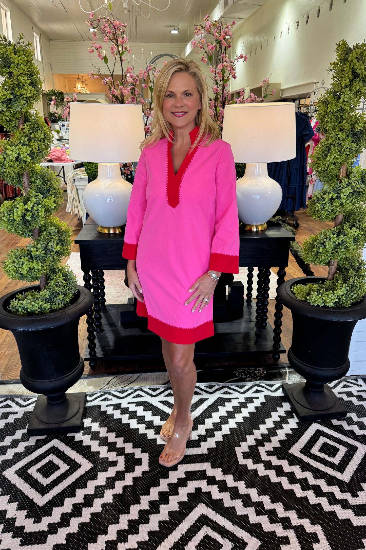 Mary Square Brenda Pink/Red- Dress